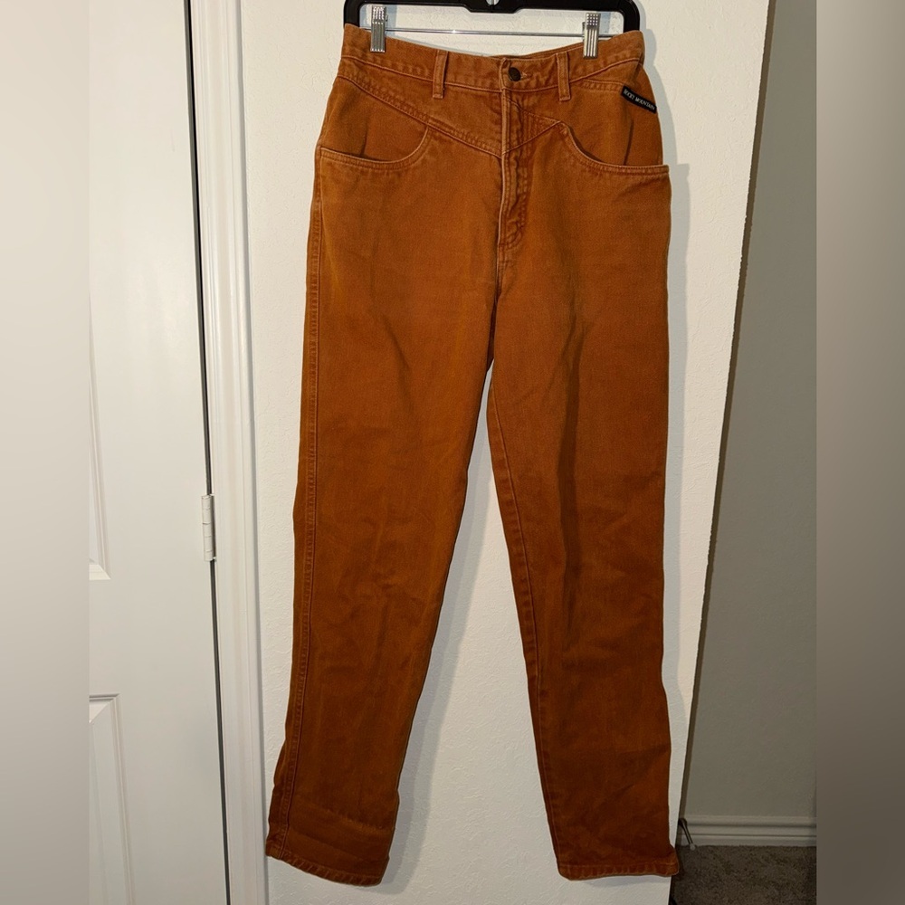 Rocky Mountain Vintage Jeans Womens 32/13 Rustic Orange High Waisted Bareback
